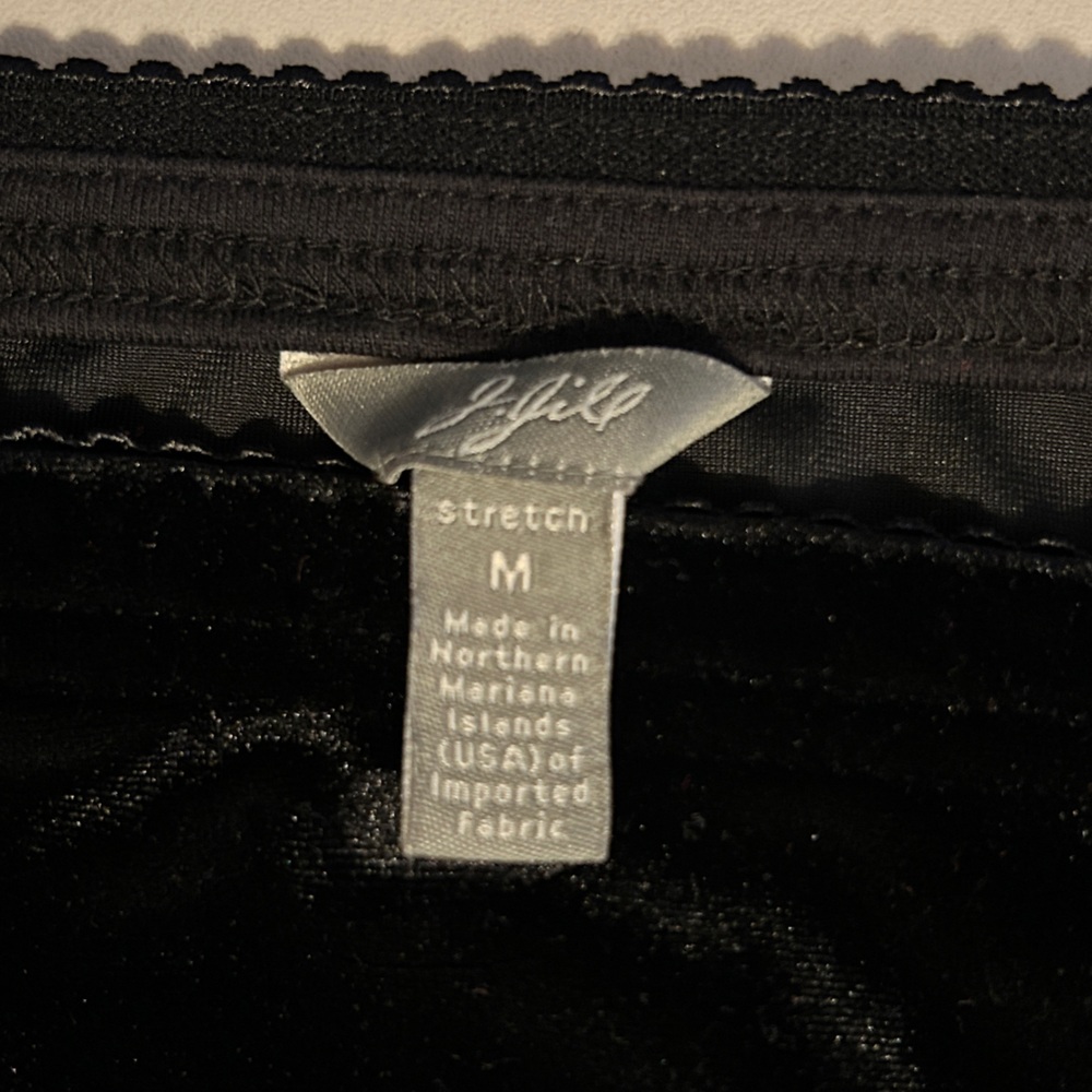 J. Jill Elegant Stretch Black Velvet Midi Skirt Size M - Picture 2 of 2